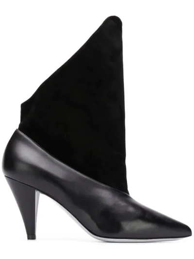 Givenchy Folded-cuff Suede And Leather Ankle Boots In Black