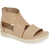 Eileen Fisher Women's Perforated Crisscross Platform Sandals In Lino Nubuck Leather