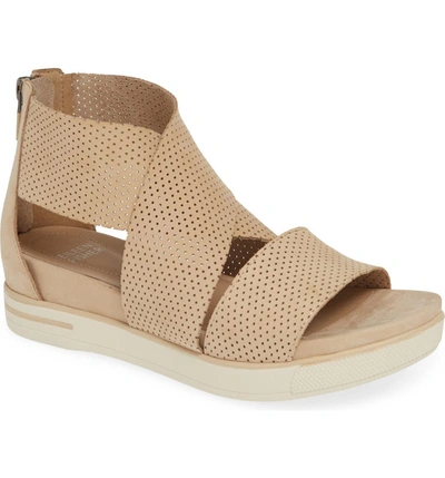 Eileen Fisher Women's Perforated Crisscross Platform Sandals In Lino Nubuck Leather