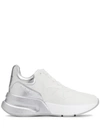 Alexander Mcqueen Runner Raised-sole Low-top Leather Trainers In White
