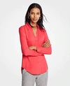 Ann Taylor Essential Shirt In Red