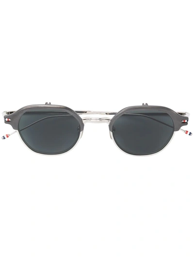 Thom Browne Flip-up Soft-round Sunglasses In Metallic