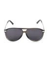 Cartier 60mm Aviator Sunglasses In Grey