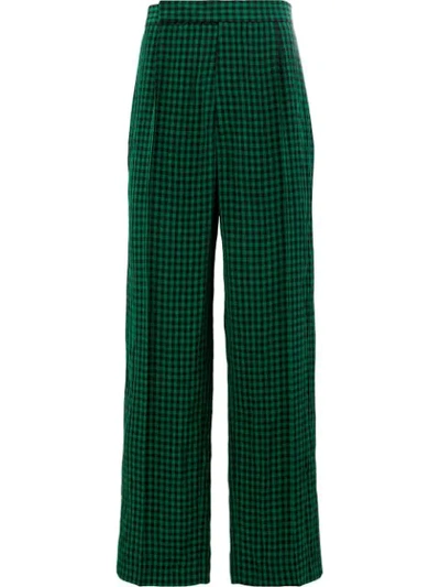 Haider Ackermann Straight Check Trousers In Green