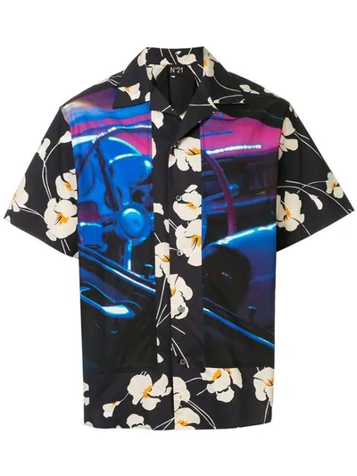 N°21 Nº21 Hemd Mit Hawaii-print - Schwarz In Black