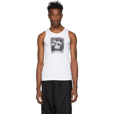 Ann Demeulemeester Graphic Print Tank Top In White