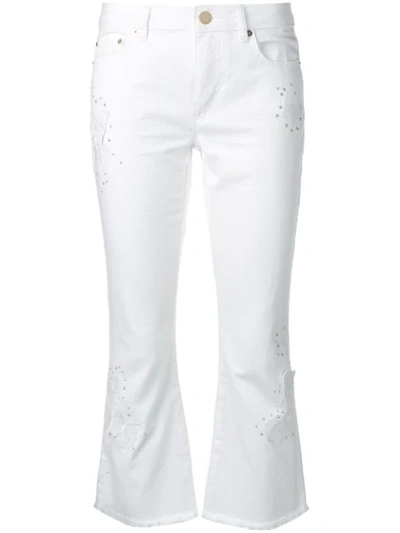 Michael Michael Kors Studded Kick Flare Jeans In White