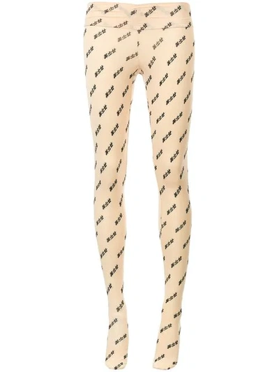 Ground Zero Bestickte Strumpfhose In Beige