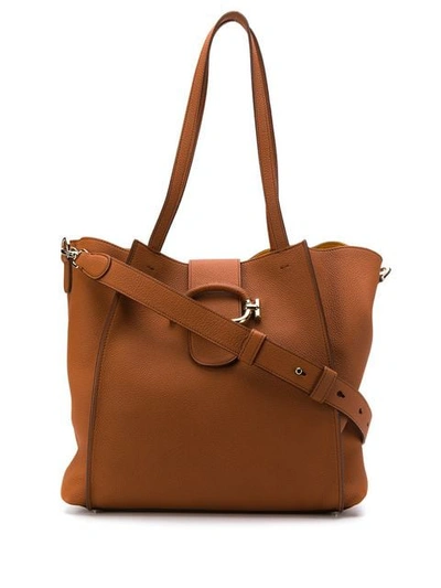 Tod's Ring-strap Tote Bag In Brown