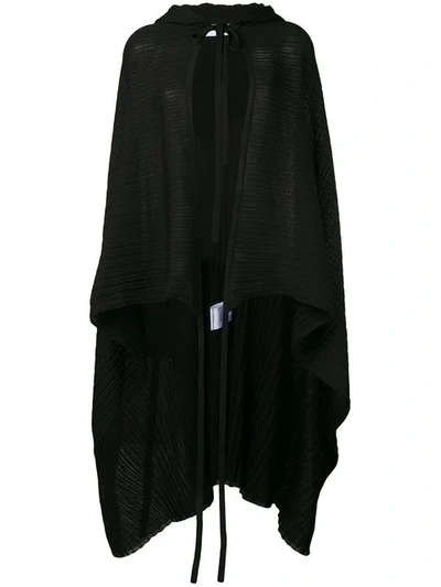 Courrèges Asymmetric Hooded Cape In Black