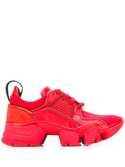 Givenchy Tonal Platform Sneakers In Red