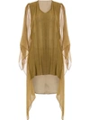Masnada Sheer Panel Dress In Green