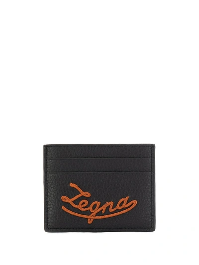 Ermenegildo Zegna Logo Cardholder In Schwarz