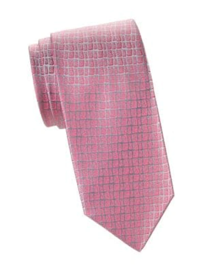Charvet Neat Waffle Silk Tie In Pink