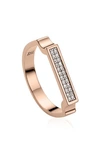 Monica Vinader Signature Thin Diamond Ring In Rose Gold