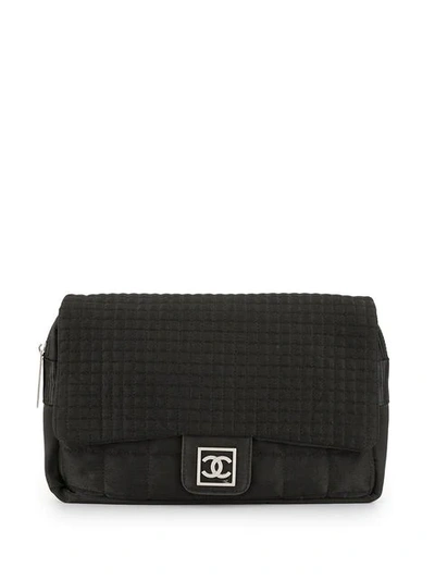 Pre-owned Chanel 2005-2006 Sport Line Choco Bar Backpack Bag In Black