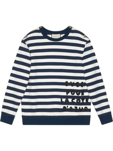 cotton sweatshirt with gucci stripe