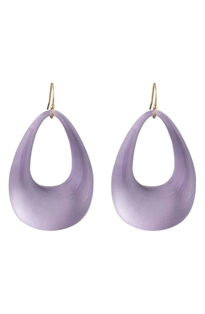 Alexis Bittar Small Tapered Hoop Earrings In Mulberry