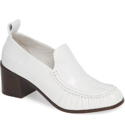 Jeffrey Campbell Rustique Pump In White Crinkle Patent