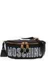 Moschino Brushstrokes Teddy Bear Belt Bag In Black