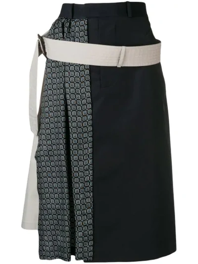 Maison Margiela Patterned A-line Skirt In Blue