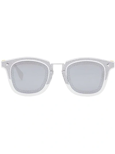 Fendi Ff Square Frame Sunglasses In Silber