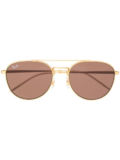 Ray Ban Ray-ban Aviator Frame Sunglasses - Metallic In Neutrals