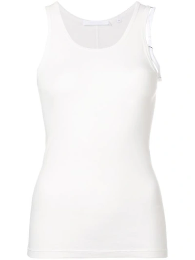Helmut Lang Simple Waistcoat Top In White