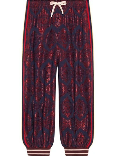 Gucci Bi-material Harem Style Pant In Red