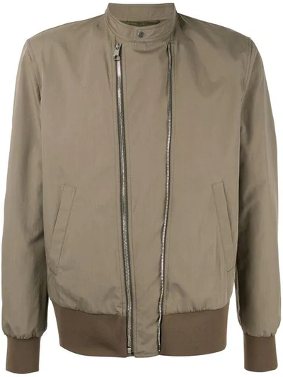 Neil Barrett Zip Detail Bomber Jacket In Brown