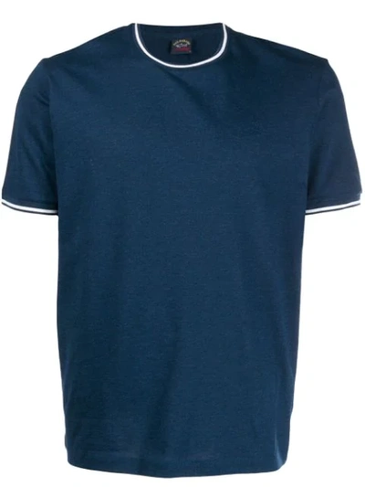 Paul & Shark Striped Trim T-shirt In Blue