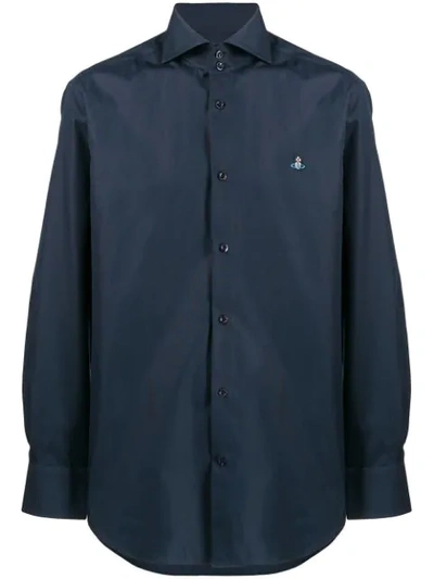 Vivienne Westwood Orb Embroidery Shirt In Blue