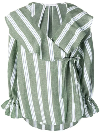 Rejina Pyo Striped Blouse - Green