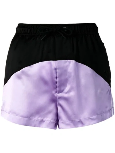 Marcelo Burlon County Of Milan Two-tone Track Shorts In Purple