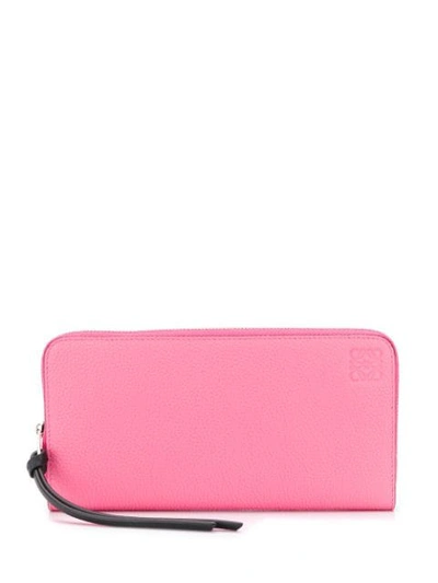 Loewe Embossed Logo Zip Around Wallet - Pink