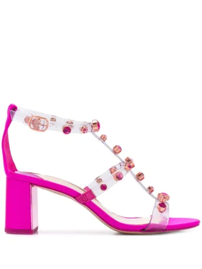 Sophia Webster Embellished Stud Sandals In Fuchsia Pink
