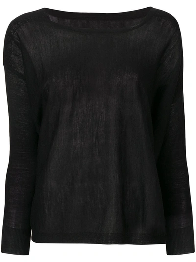 Sottomettimi Plain Knitted Top In Black