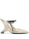 Prada Structured Heel Pumps - Gold