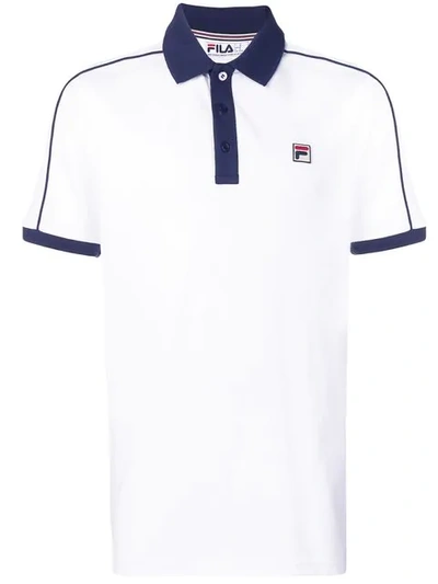 Fila Logo Polo Shirt In White