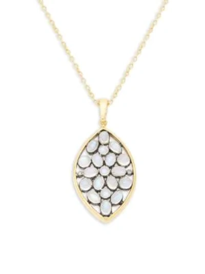 Gurhan Venus 24k Yellow Gold, White Gold, Moonstone & Diamond Pendant Necklace