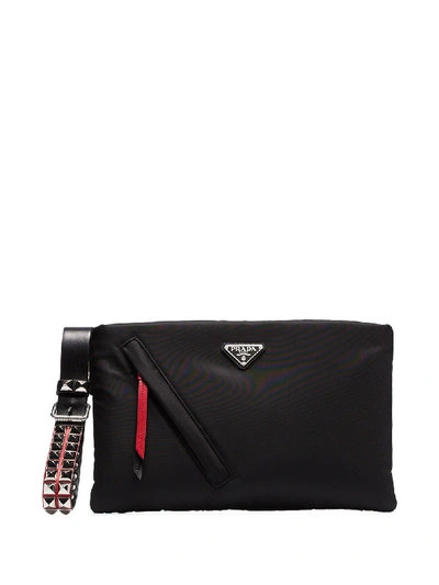 Prada Studded Strap Clutch Bag - Black