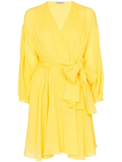 Three Graces Carina Wrap Mini-dress In Yellow
