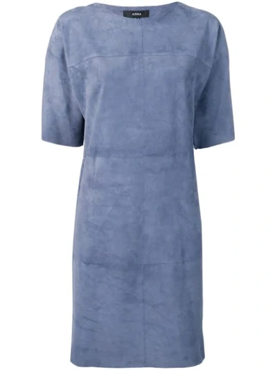 Arma Short Sleeve Shift Dress - Blue