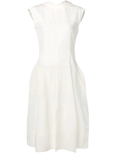 Jil Sander Round Neck Midi Dress - White