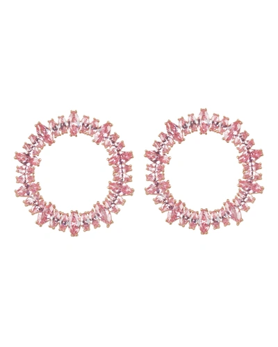 Nickho Rey Fifi Stone Hoop Earrings In Pink