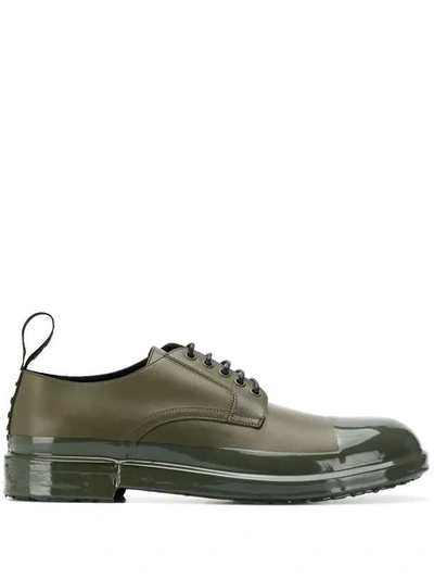 Dolce & Gabbana Men's Leather Cap Toe Derby Shoe In Green