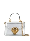 Dolce & Gabbana Mini Devotion Shoulder Bag In Silver