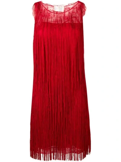 Alberta Ferretti 'abito' Kleid Mit Fransen - Rot In Red