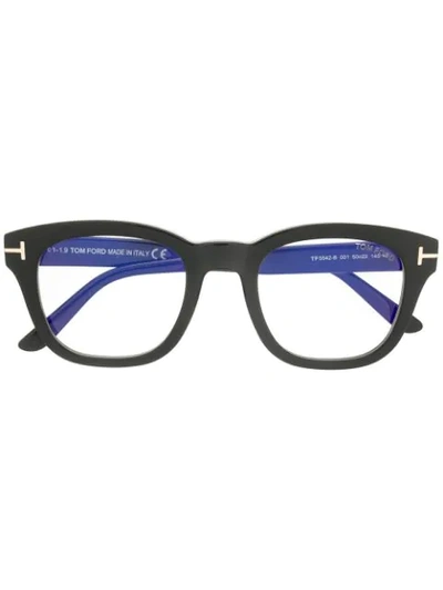 Tom Ford Blue Block Soft Square Glasses In Black