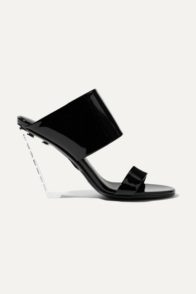 Balmain Lory Patent-leather And Perspex Sandals In Black